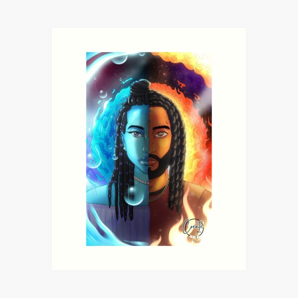 Item preview, "Fire and Water" | Poster | Art | Home Decor | Interior designed and sold by CreatewithFaith.
