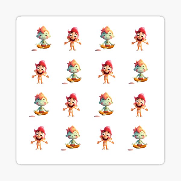 Happy Kids meditation pattern gift Sticker