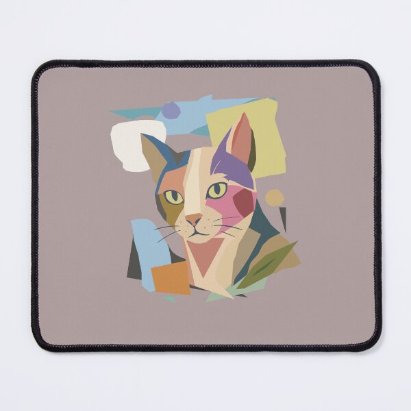 Item preview, Abstract cat in modern color block design designed and sold by Kisho.