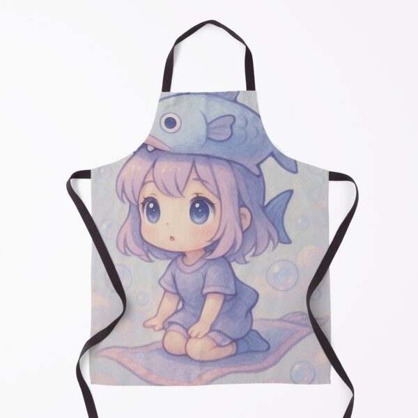 Item preview, Pisces Kawaii Girl – Fish Hat Attack and Bubble Dreams designed and sold by Asbiell.