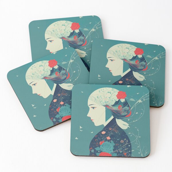 Item preview, Female Portrait with Flowers designed and sold by headstock.
