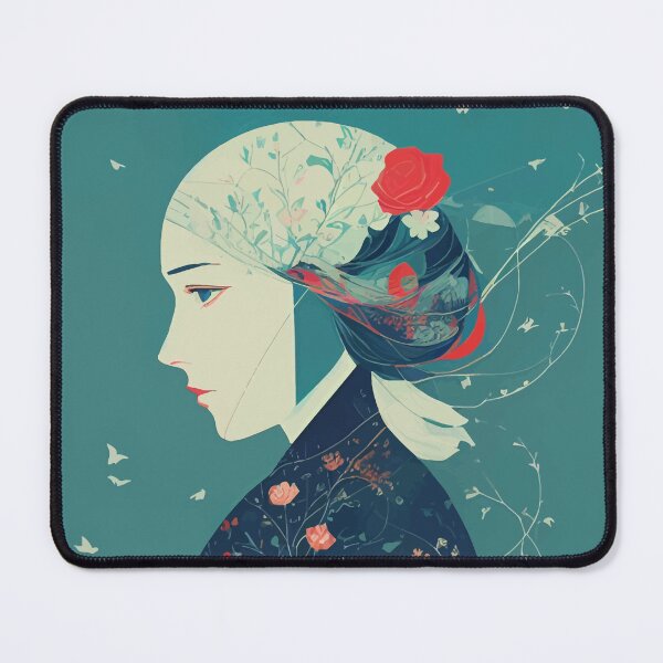 Item preview, Female Portrait with Flowers designed and sold by headstock.
