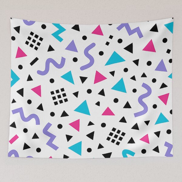 Item preview, 80s Memphis Style Geometric Pattern in Lavender and Turquoise designed and sold by Lily-and-Lyle.