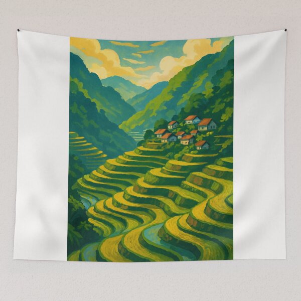 Item preview, Banaue Ifugao Mountain Rice Fields and Rural Village Scene designed and sold by Places On Earth.