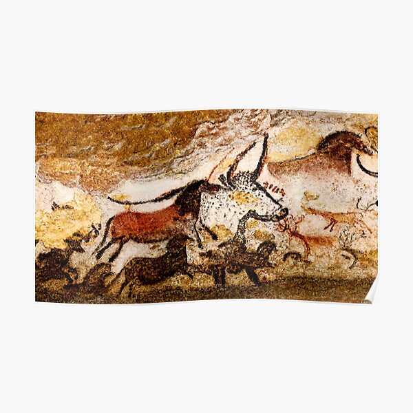 Lascaux Hall of the Bulls - Horses and Aurochs Poster