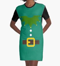 Elf Elf Costume for Carnaval Christmas Halloween Party Graphic T-Shirt Dress