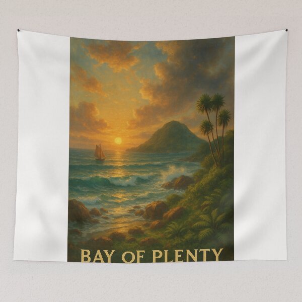 Item preview, Bay of Plenty New Zealand Sunset Coastline with Sailboat designed and sold by Places On Earth.