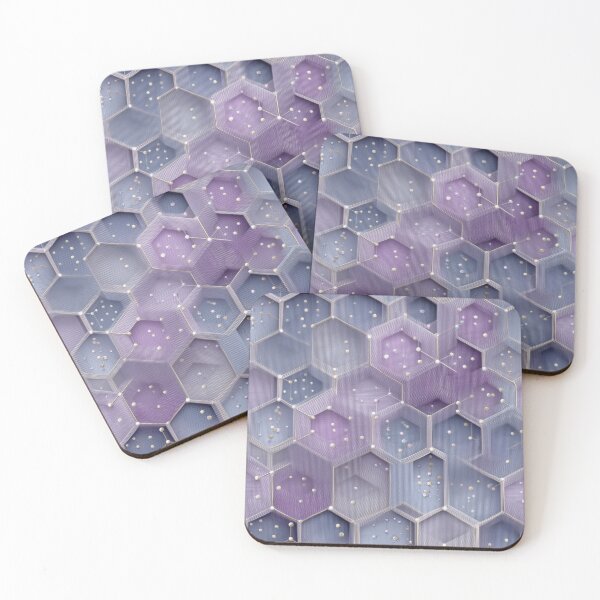 Item preview, Hexagonal Geometric Pattern in Soft Violet Tones designed and sold by Moisky Patterns.