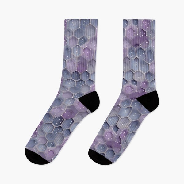 Item preview, Hexagonal Geometric Pattern in Soft Violet Tones designed and sold by Moisky Patterns.
