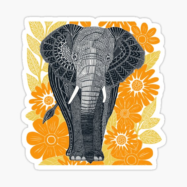 Item preview, folksy elephant orange designed and sold by scrummy.