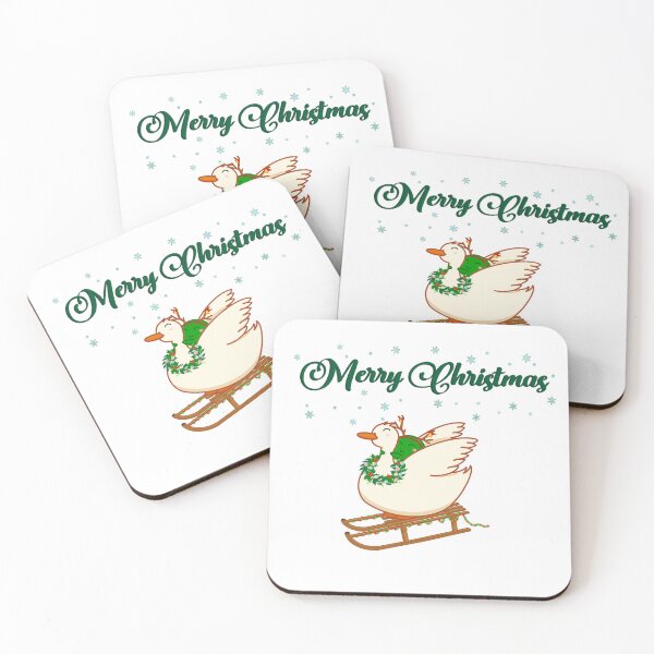 Item preview, Duck and Frog Christmas Sledding designed and sold by PixelsandPaints.