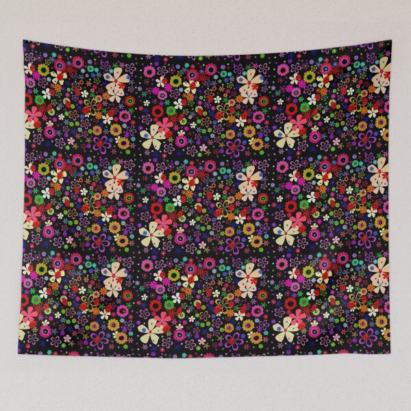 Item preview, Floral print on black designed and sold by manoloshoping.