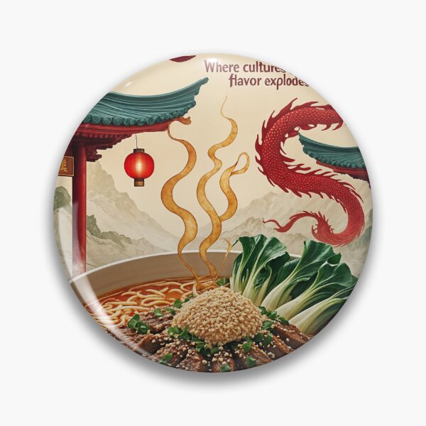 Item preview, Yokohama Chinatown Ramen Poster – Fusion Noodle Art designed and sold by Ceemko's Vintage Corner.