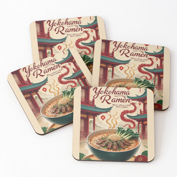 Item preview, Yokohama Chinatown Ramen Poster – Fusion Noodle Art designed and sold by Ceemko's Vintage Corner.