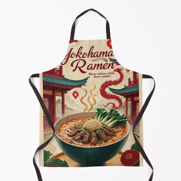 Item preview, Yokohama Chinatown Ramen Poster – Fusion Noodle Art designed and sold by Ceemko's Vintage Corner.