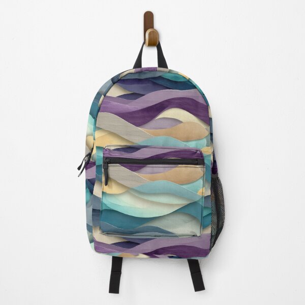 Item preview, Layered Ocean Wave Abstract in Cool and Warm Tones designed and sold by Moisky Patterns.