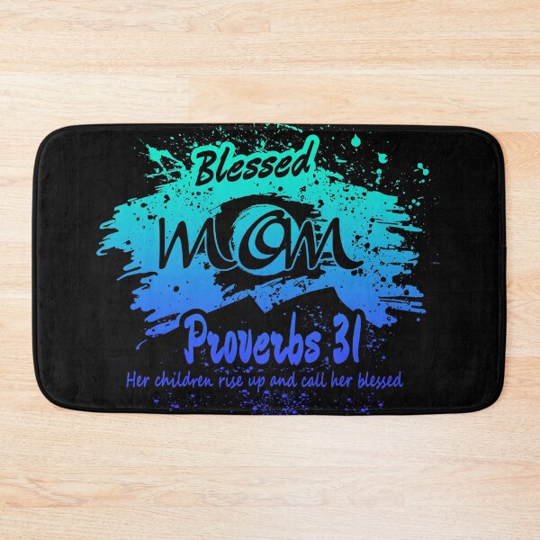 Item preview, A Blessed Mom – Proverbs 31:28 Christian Mother's Day Sun/Moon Design | Faithful Proverbs 31 Woman | blue green cyan designed and sold by ZechJohnRB.