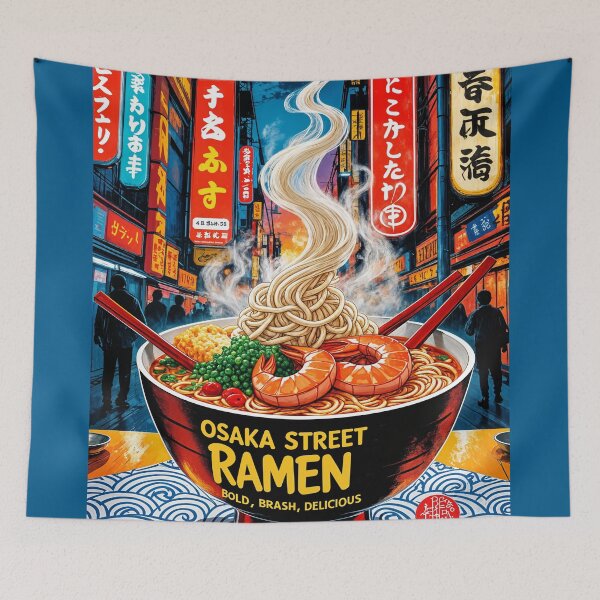 Item preview, Osaka Street Ramen Poster – Bold Japanese Noodle Art designed and sold by Ceemko's Vintage Corner.