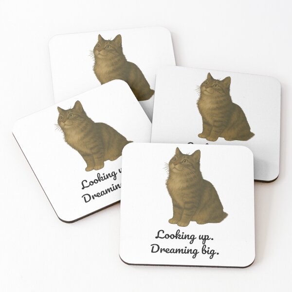 Item preview, Looking Up. Dreaming Big – Feline Optimism designed and sold by Zen Cat Studio.