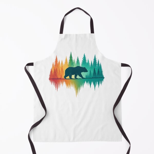 Item preview, Colorful Wild Bear Forest Reflection Nature Lover Retro designed and sold by OleOleStore.