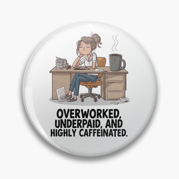 Item preview, Overworked Underpaid Highly Caffeinated Funny Work Life Design designed and sold by CELTIC-DESIGNS.