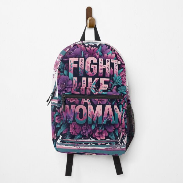 Item preview, fight like a woman - purple Pink flowers designed and sold by Stefrait-7.