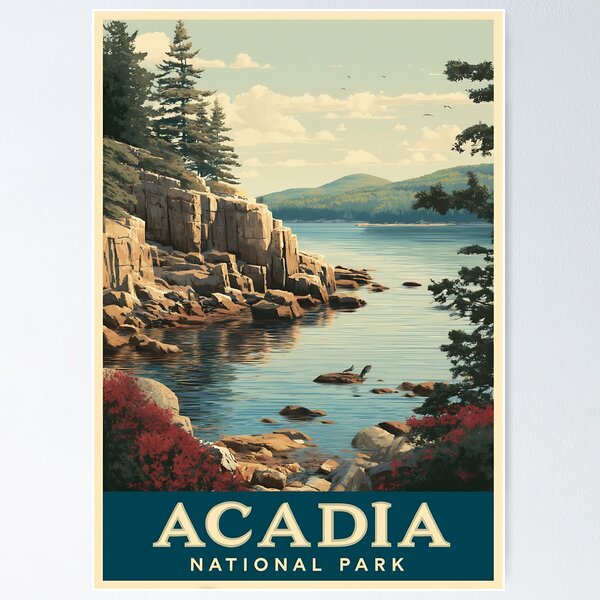 Artikel-Vorschau von Vintages Reiseplakat des Acadia-Nationalparks, designt und verkauft von Gooos.