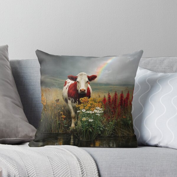 Artikelvorschau, Kuh und Regenbogen entworfen und verkauft von Blue Horse Photo Magic.
