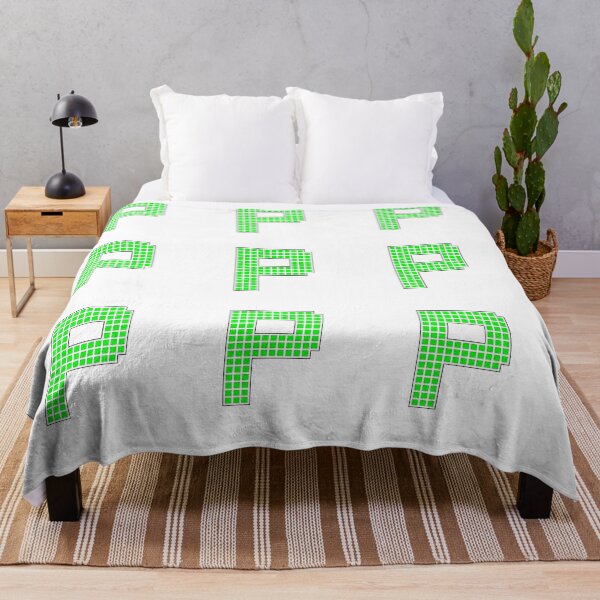 Item preview, Uppercase P - Green Pixel Block Character designed and sold by PixelGlyphs.