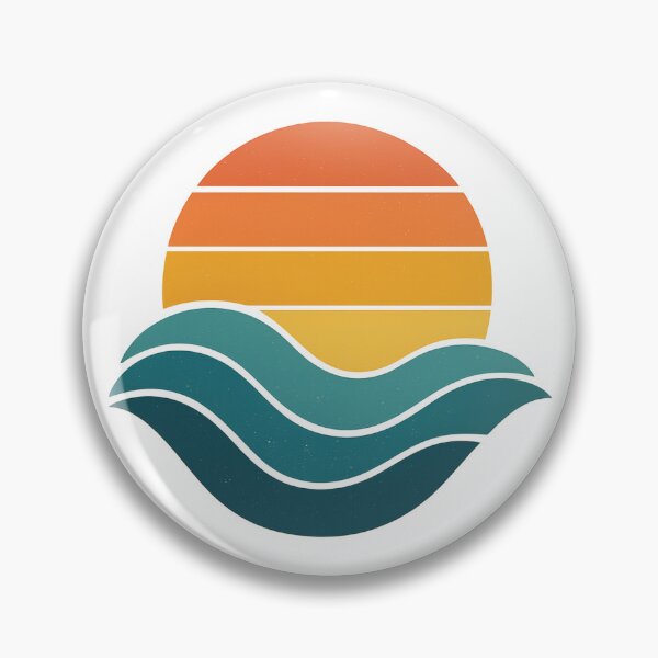 Aperçu de l'œuvre Soleil et vagues rétro | Esthétique océanique vintage des années 70 créée et vendue par MerchMarketer.