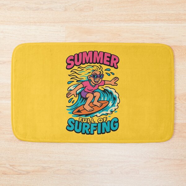 Item preview, Summer Surf Queen | Energetic Female Surfer Character Retro Beach Vibes designed and sold by JOOKDesign.