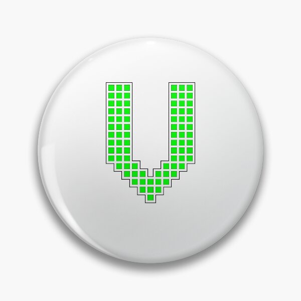 Item preview, Uppercase V - Green Pixel Block Character designed and sold by PixelGlyphs.