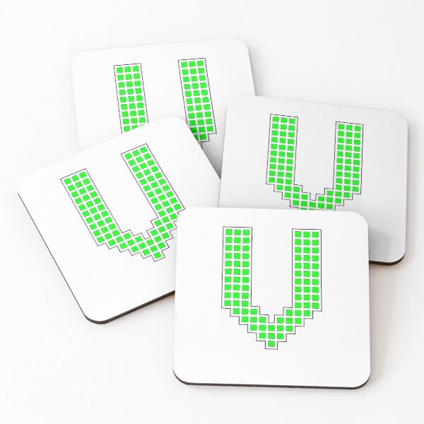 Item preview, Uppercase V - Green Pixel Block Character designed and sold by PixelGlyphs.