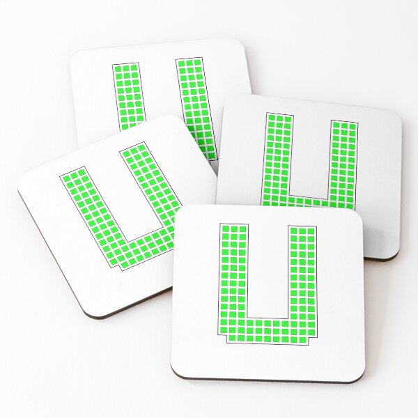 Item preview, Uppercase U - Green Pixel Block Character designed and sold by PixelGlyphs.