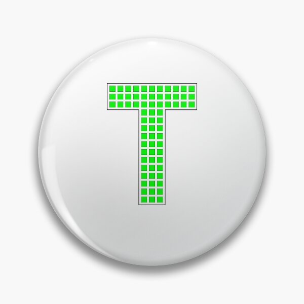 Item preview, Uppercase T - Green Pixel Block Character designed and sold by PixelGlyphs.