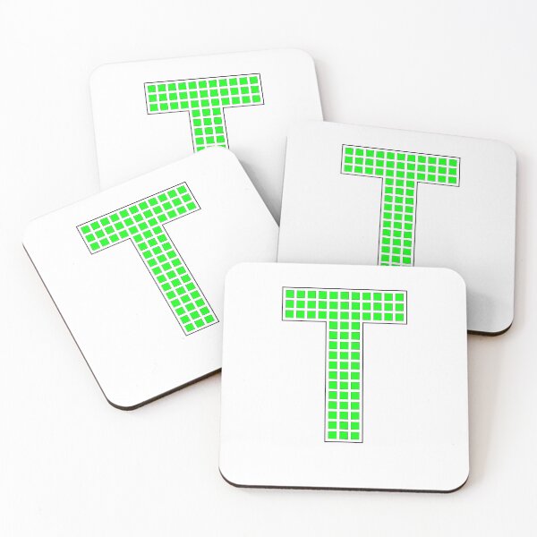 Item preview, Uppercase T - Green Pixel Block Character designed and sold by PixelGlyphs.