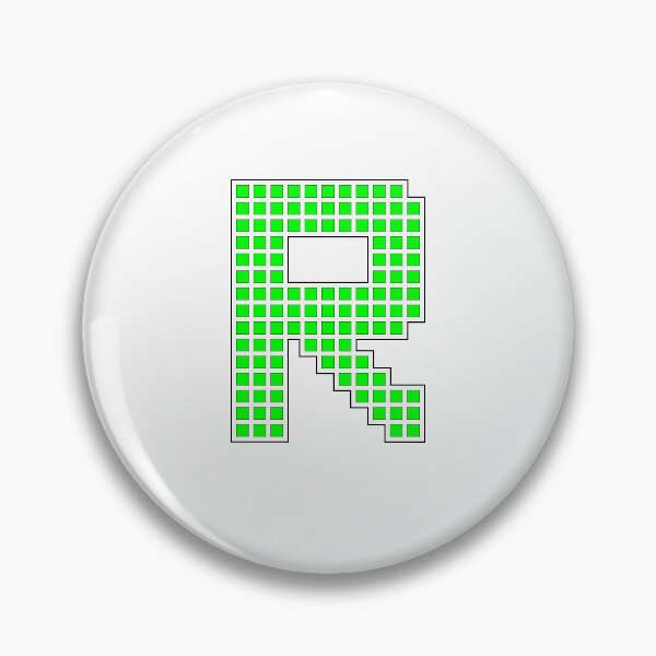 Item preview, Uppercase R - Green Pixel Block Character designed and sold by PixelGlyphs.