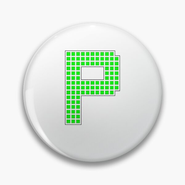 Item preview, Uppercase P - Green Pixel Block Character designed and sold by PixelGlyphs.