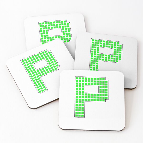 Item preview, Uppercase P - Green Pixel Block Character designed and sold by PixelGlyphs.
