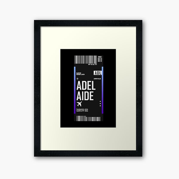 Item preview, Adelaide Boarding Pass City Sticker designed and sold by TulipaGraphics.