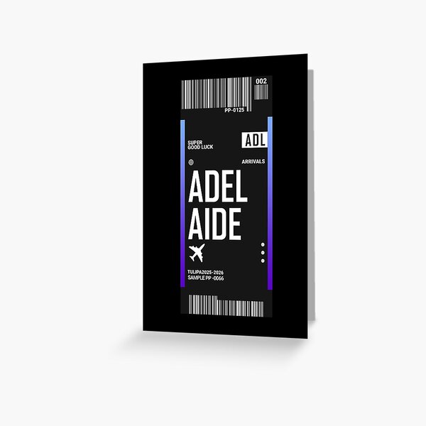 Item preview, Adelaide Boarding Pass City Sticker designed and sold by TulipaGraphics.