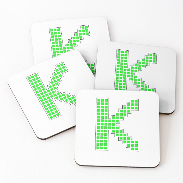 Item preview, Uppercase K - Green Pixel Block Character designed and sold by PixelGlyphs.