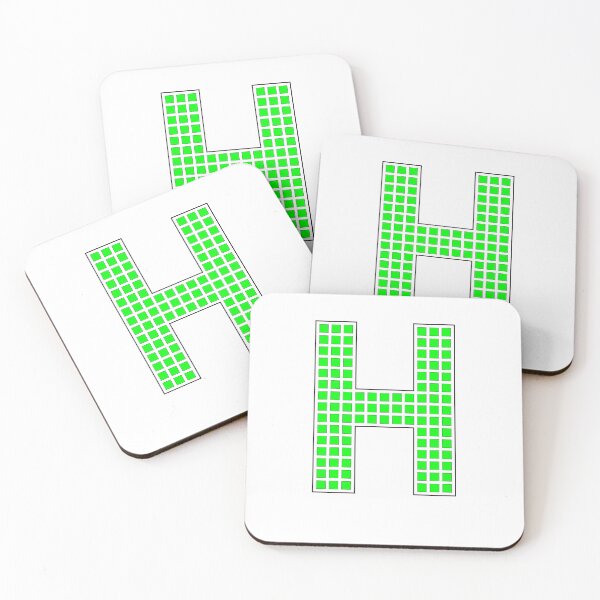 Item preview, Uppercase H - Green Pixel Block Character designed and sold by PixelGlyphs.