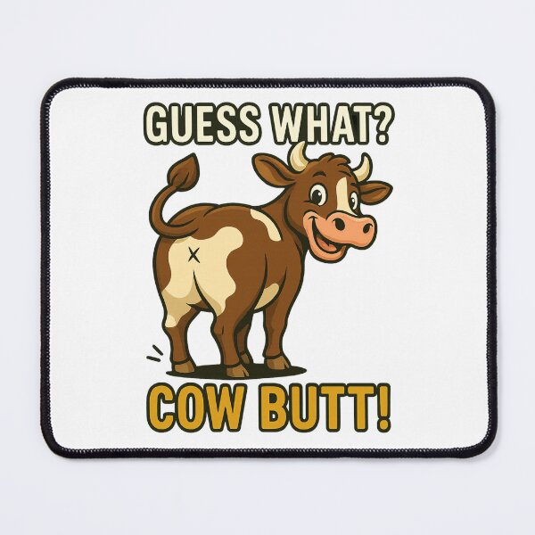 Item preview, Guess What? Cow Butt! Funny Farm Animal Pun Joke Cartoon designed and sold by OleOleStore.