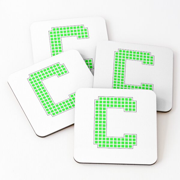 Item preview, Uppercase C - Green Pixel Block Character designed and sold by PixelGlyphs.