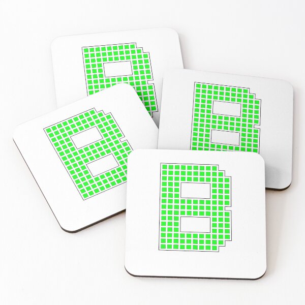Item preview, Uppercase B - Green Pixel Block Character designed and sold by PixelGlyphs.