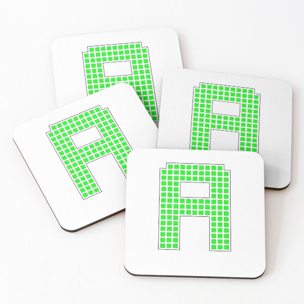 Item preview, Uppercase A - Green Pixel Block Character designed and sold by PixelGlyphs.