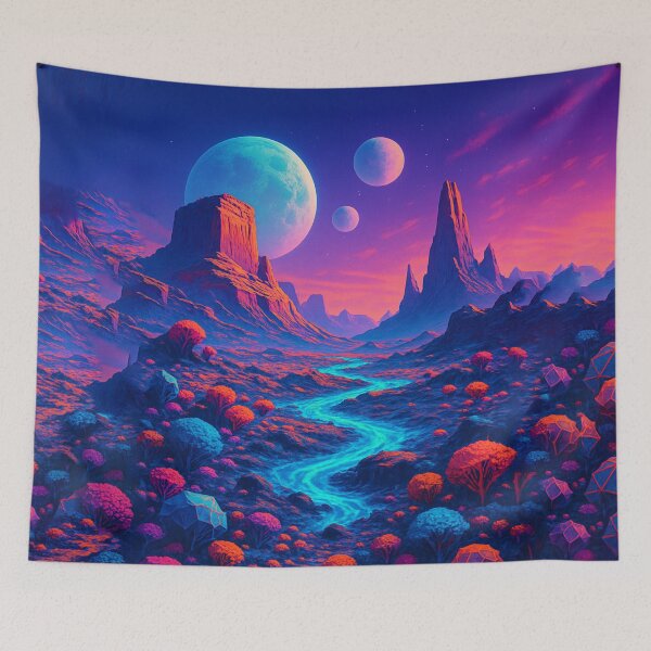 Item preview, Mysterious Alien World – Futuristic Sci-Fi Landscape Art designed and sold by PrometheusStyle.