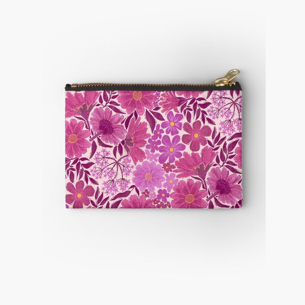 Item preview, Vibrant magenta flowers in a block print style designed and sold by ShellyPenko.