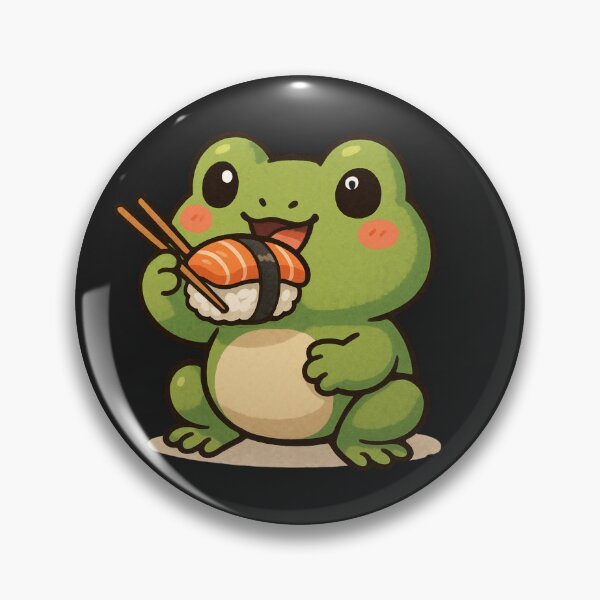 Artikelvorschau, Sushi-Frosch – Verspielter Chibi-Frosch, der Sushi genießt entworfen und verkauft von ColorSplash123.